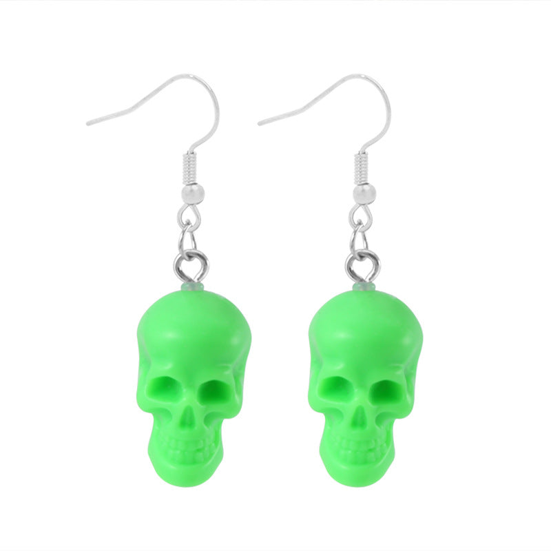 Wholesale Trendy  Earrings Exaggerated Resin Skull Pumpkin  Web Dangle Earrings Party Jewelry Accessory