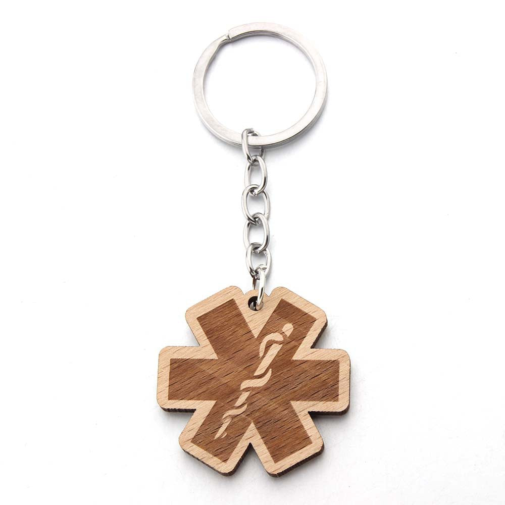 Wholesale Wooden Laser Engraved Bull Head Pendant Keychain