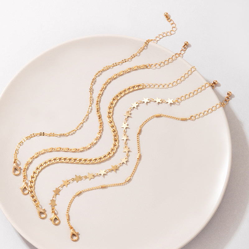 Wholesale Star Chain Five Layer Bracelet Set