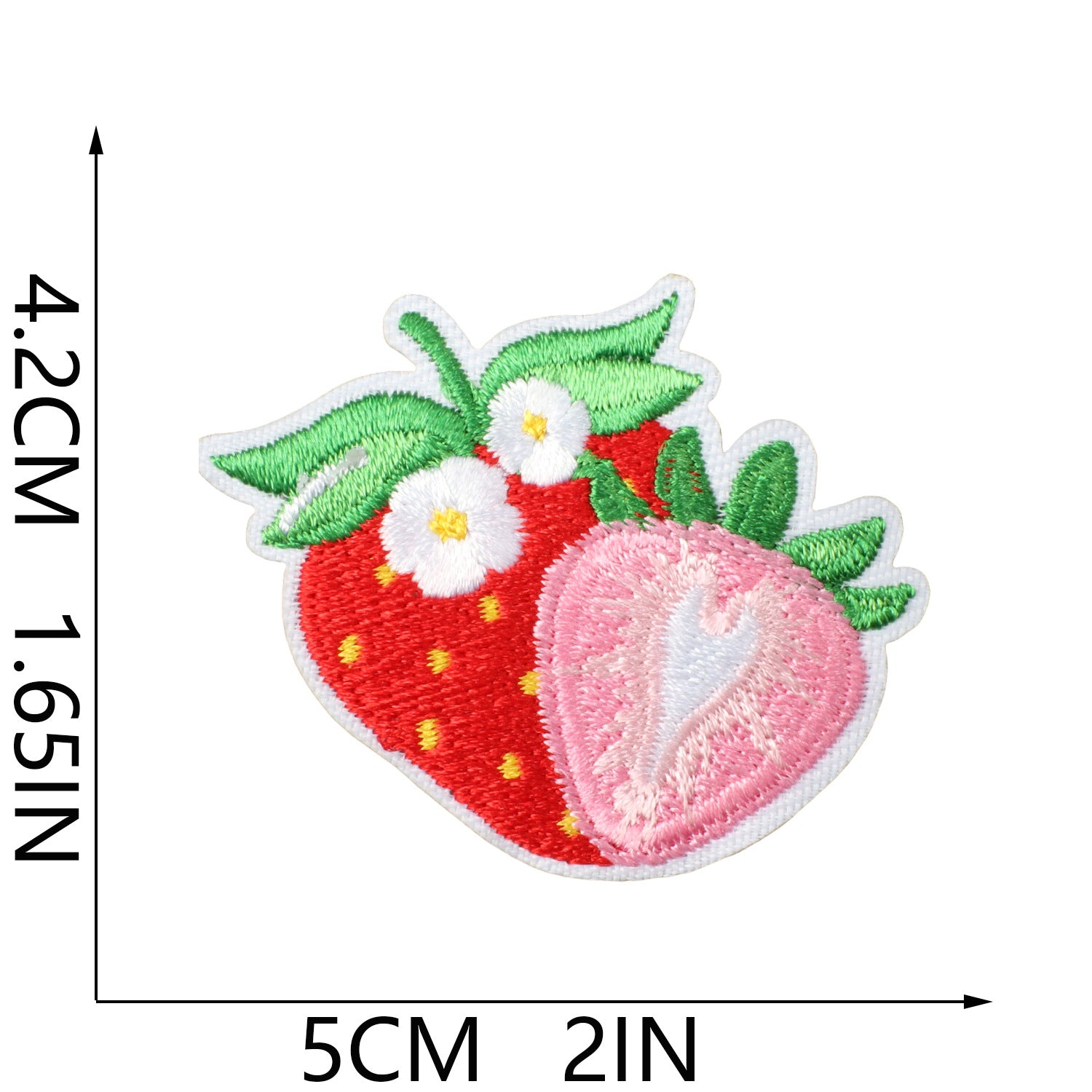 Wholesale Cream Strawberry Iron On Embroidery Patch For Kids Clothing Cute Fruit Applique Decorative Sew On DIY Craft Gift And Boutique Resale
