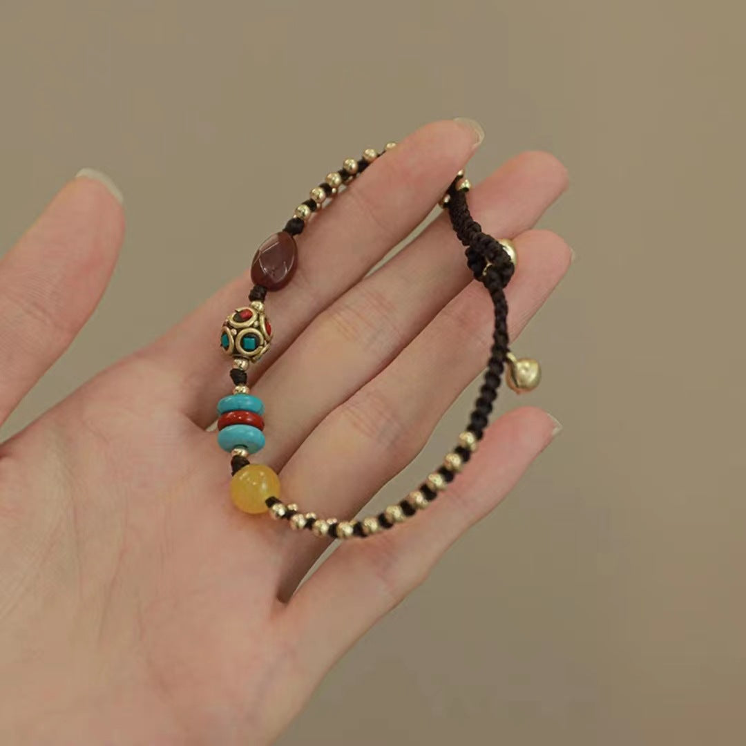 Wholesale Pendant Colorful Beads Braided Rope Bracelet