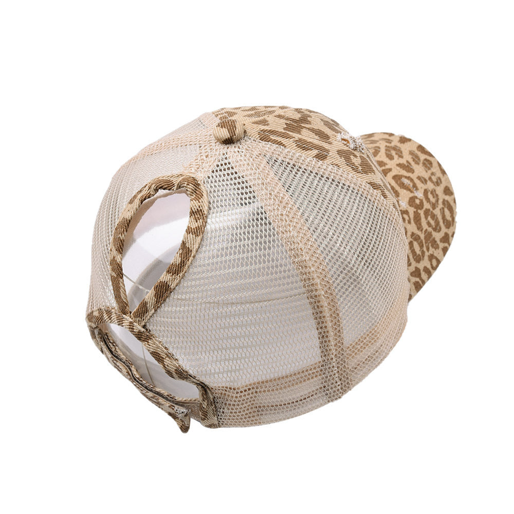 Capilla de béisbol con estampado de leopar de 26 letras de algodón de algodón al por mayor