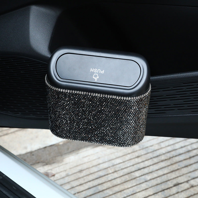 Wholesale Diamond Studded Plastic Trash Can