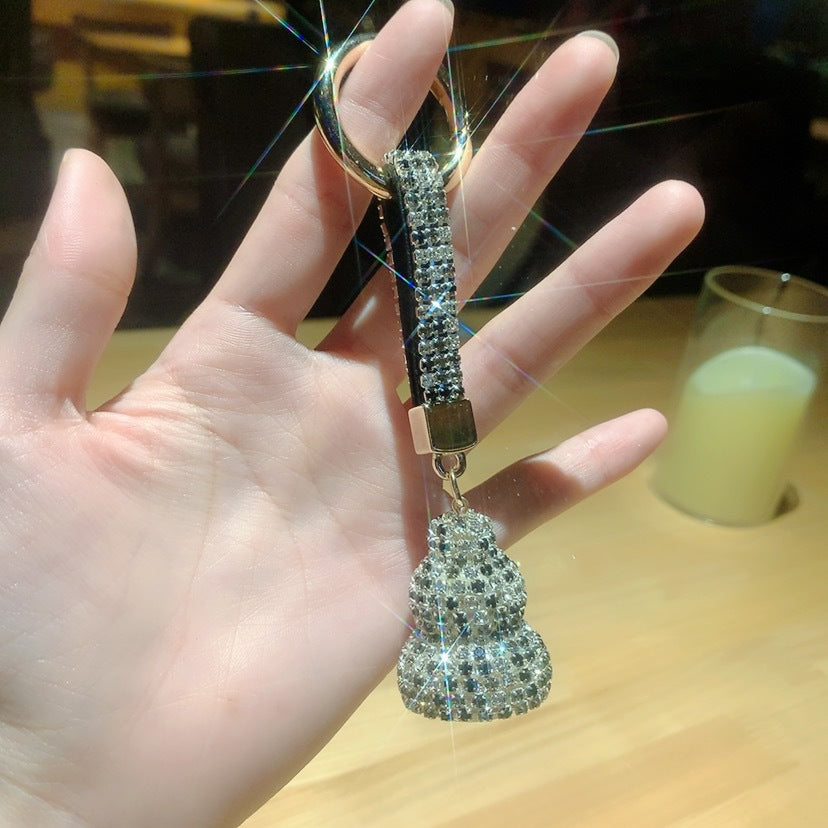 Wholesale Creative Chinese Style Diamond Gourd Alloy Keychains