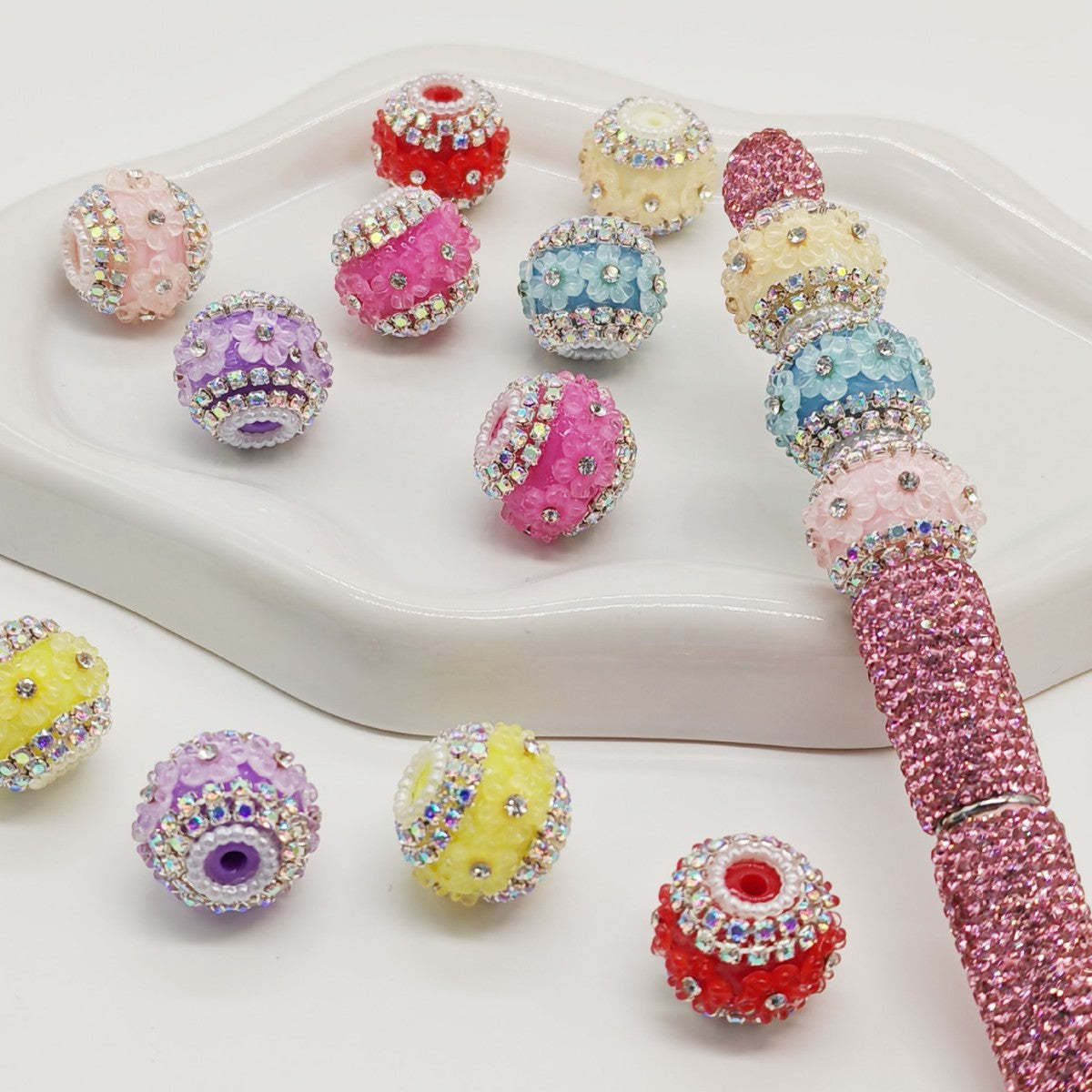 Wholesale 30pcs DIY Beads Loose Beads Pen Accessories Acrylic Beads