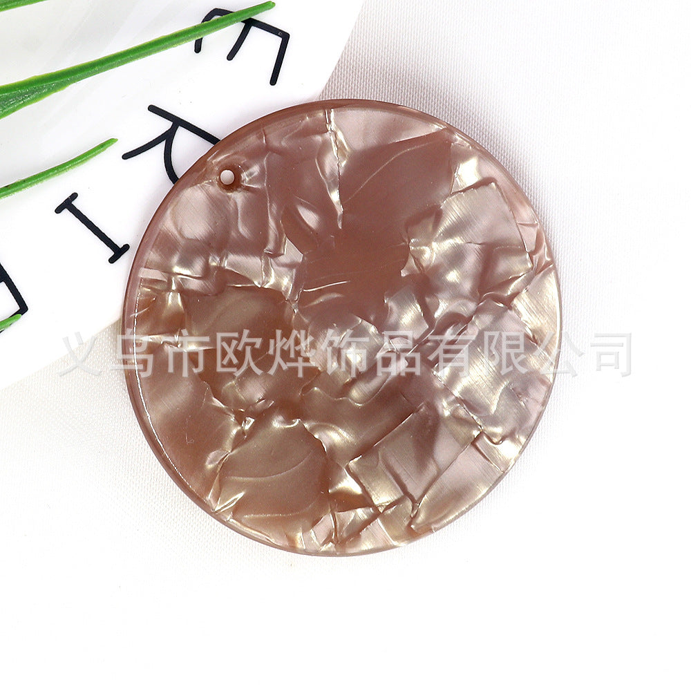 Wholesale 10pcs Textured Acrylic Circle Key Pendant Bookmark