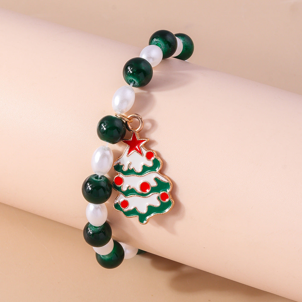 Wholesale Christmas Santa Claus Elk Beaded Bracelet