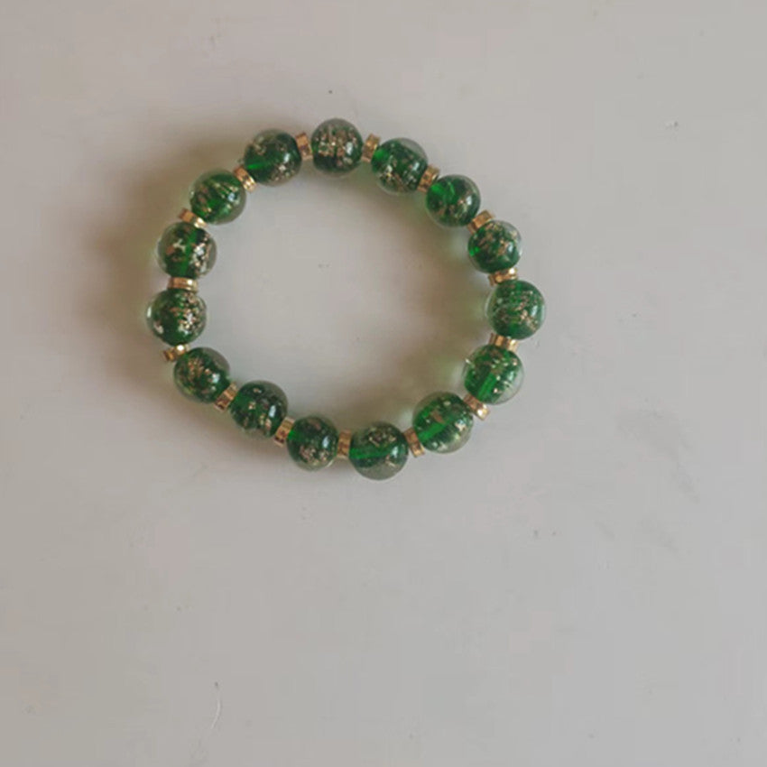 Wholesale Crystal Gold Sand Bead Luminous Glass Bracelet