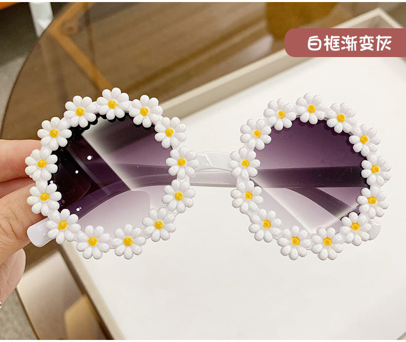 Wholesale Children's Cute Flower Sunglasses Travel Beach Sunshade Glasses Fashion Sunglasses