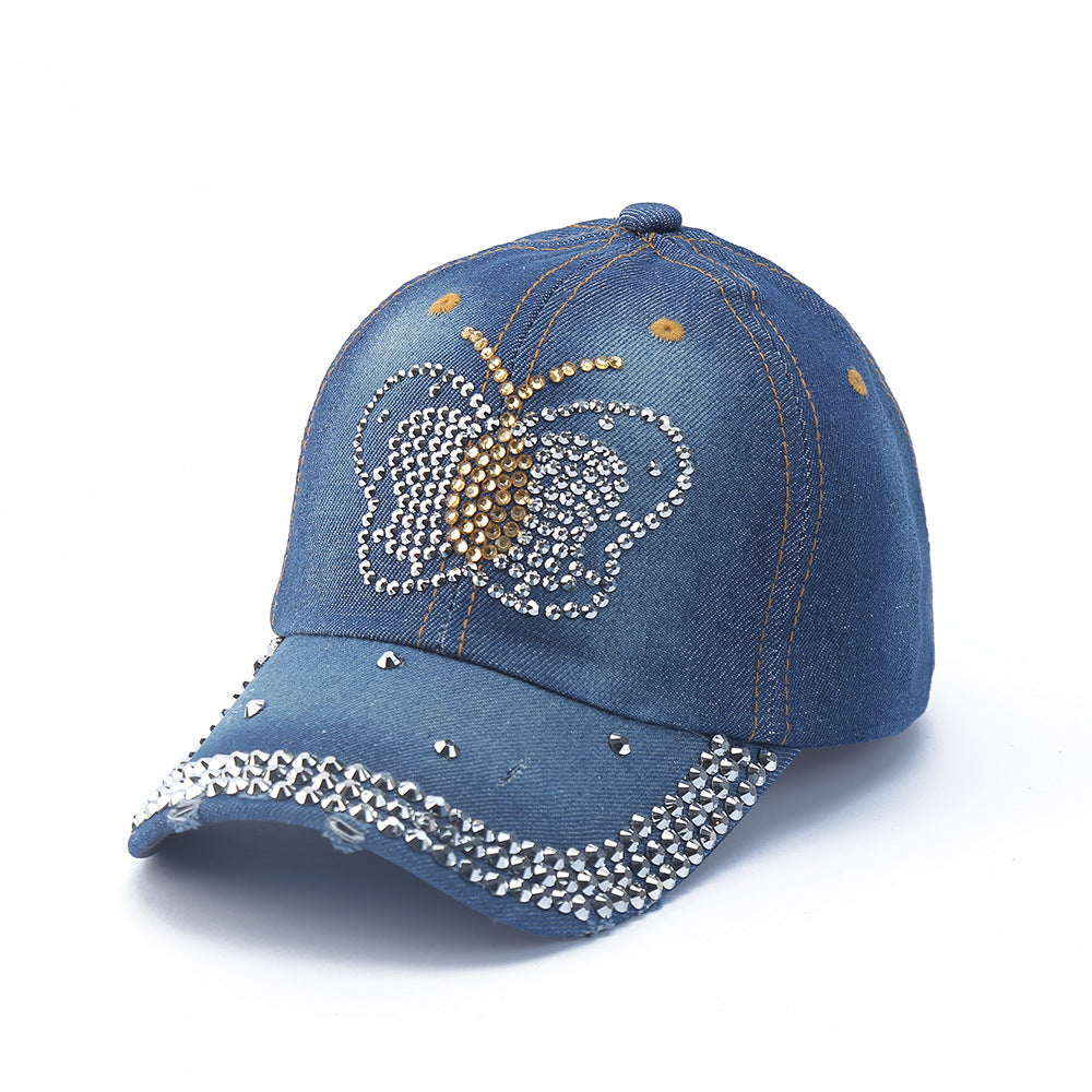 Wholesale Diamond Inlaid Denim Baseball Caps