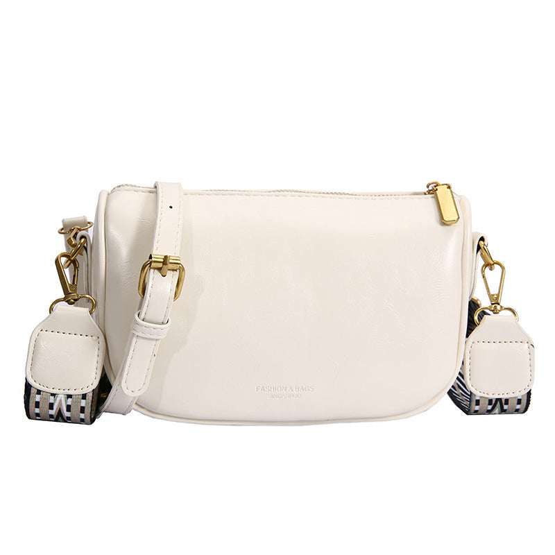 Wholesale 2023 Autumn and Winter Oil Wax Leather Dark Pattern Solid Color Ethnic Style Crossbody Bag