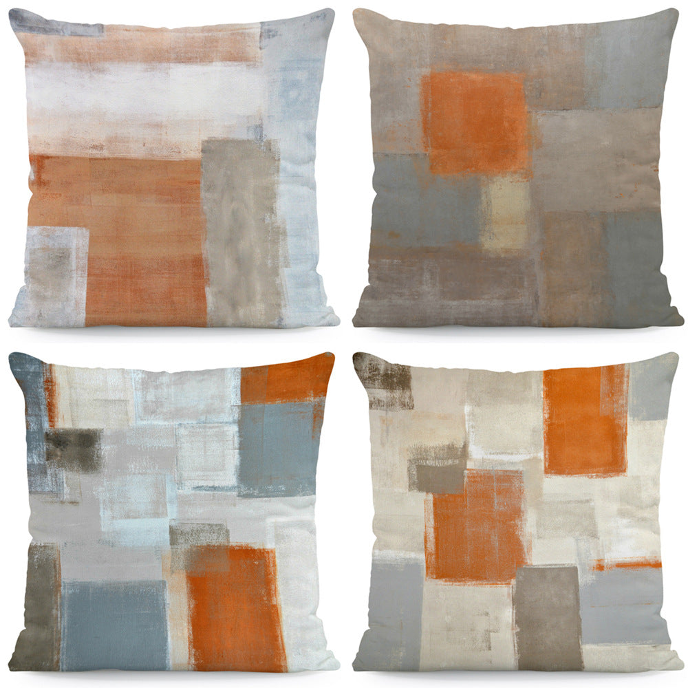 Wholesale Geometric Watercolor Printed Plush Pillowcases