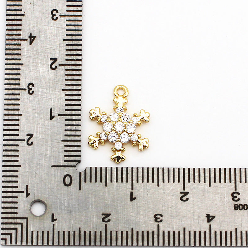 Wholesale 18K Genuine Gold Christmas Snowflake DIY Accessories Copper Connecting Buckle