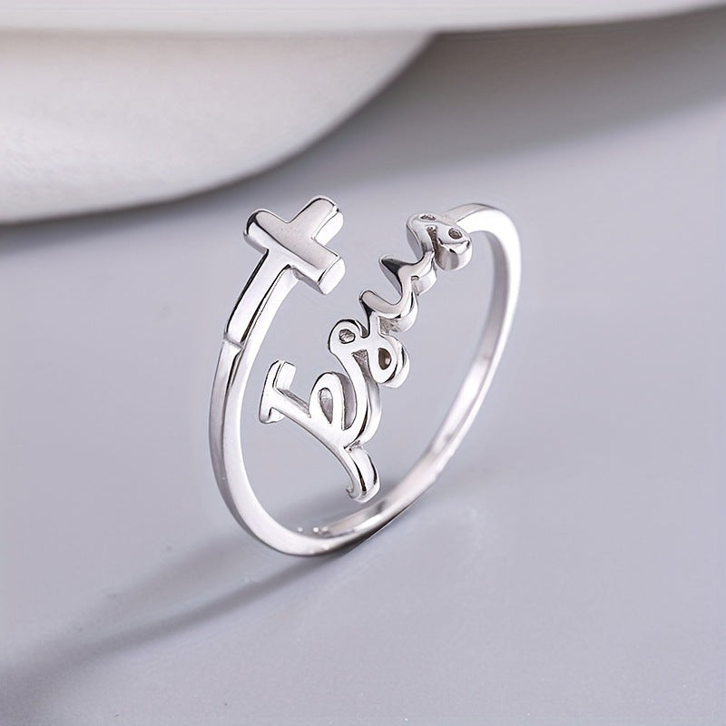 Wholesale Fashion Cross Design Adjustable Wrap S925 Sterling Silver Rings