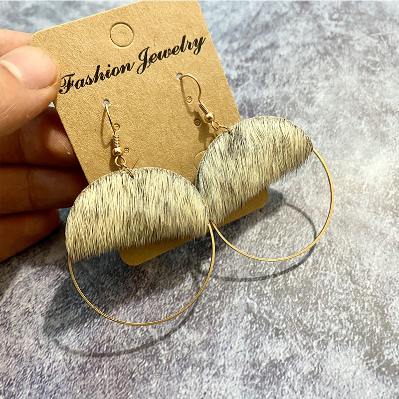 Wholesale Leather Western Style Trendy Patchwork Bohemian Style Atmospheric Fashion Earrings