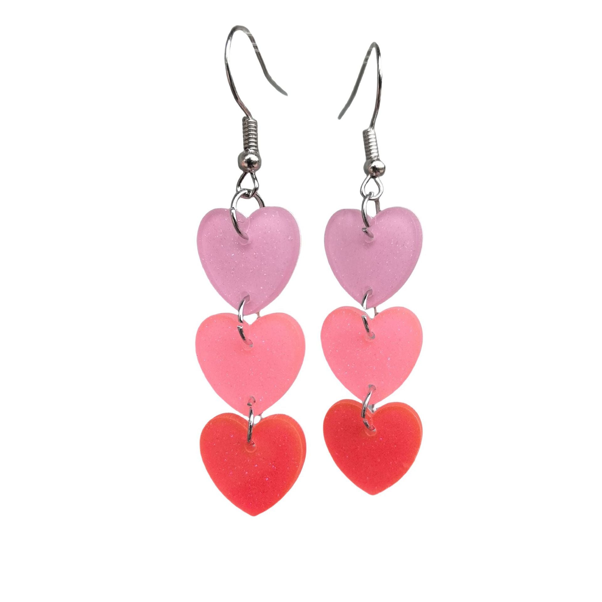Wholesale Valentine' s Day series pink red sequin love acrylic earrings