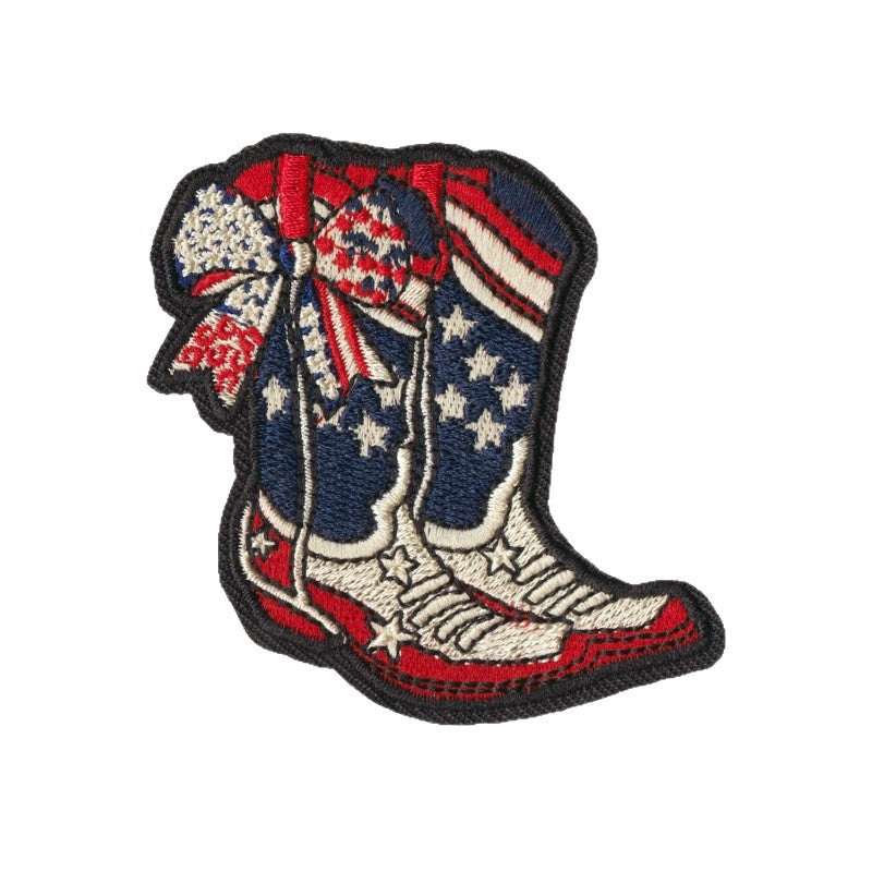 Wholesale 9 Piece Iron On Embroidered Patch Set USA 250Th Anniversary Flag Boots Lightning Bow Lips Designs Trendy DIY Craft Supply For Coat Decor