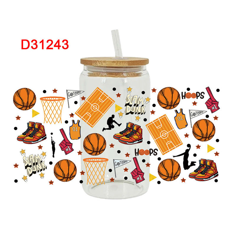 Wholesale  Ball sports bow 16oz Cup UV DTF Wraps