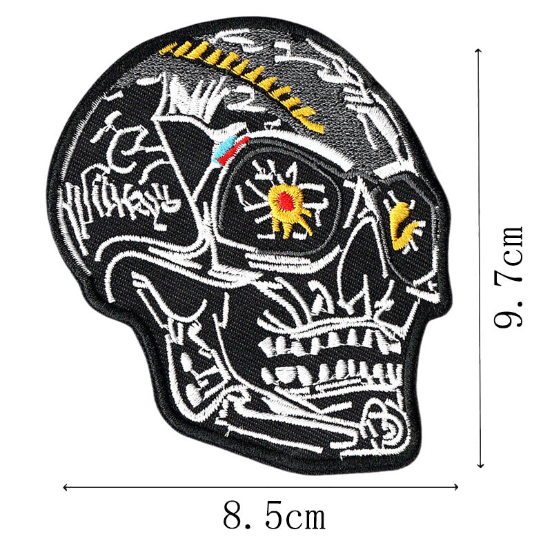 Wholesale Punk Skull Embroidered Patches DIY Sew On Clothing Accessory For Coats