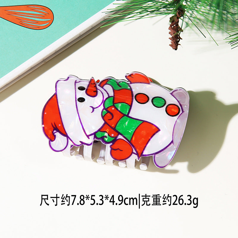 Wholesale Christmas Snowman Hair Claw Clip Snowflake Gingerbread Design Stylish Hair Accessory For Party Gift And Boutique Resale