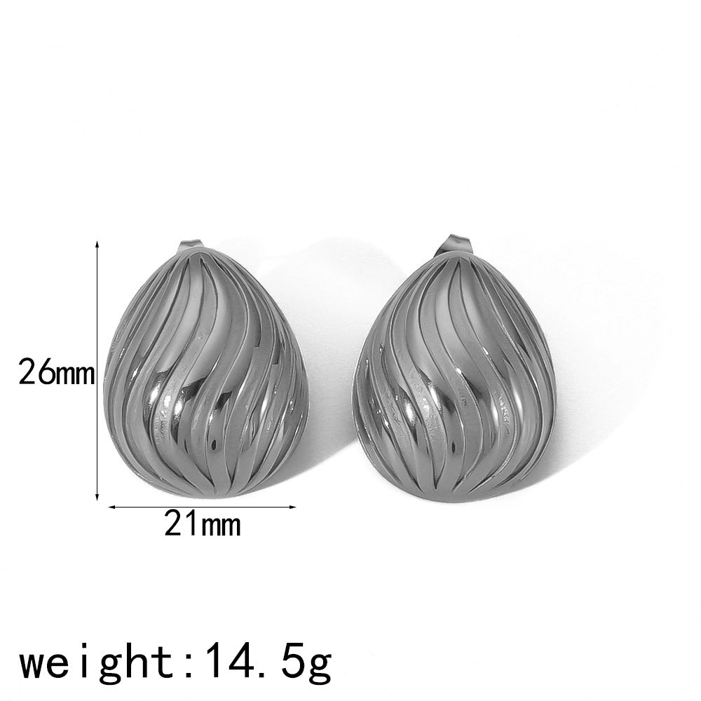 Wholesale Threaded 18k Gold Stainless Steel Stud Earrings