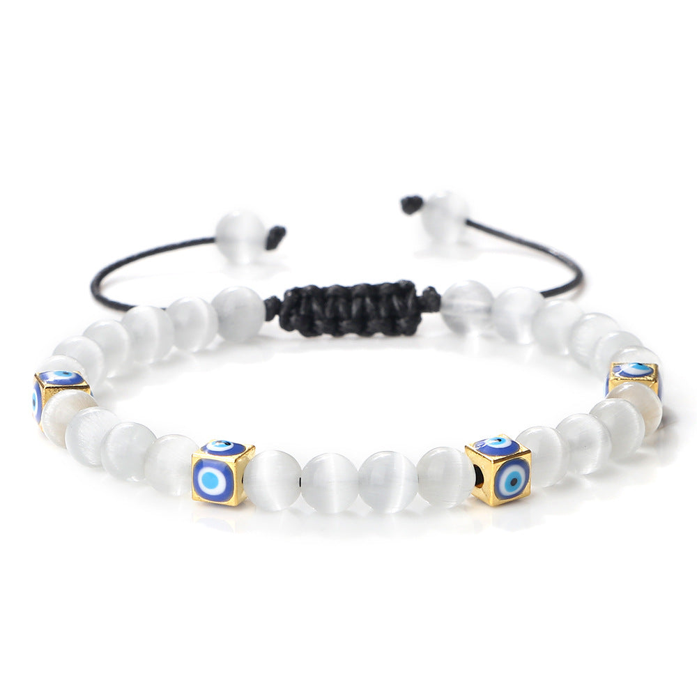 Wholesale Hand woven square Devil' s Eye bracelet