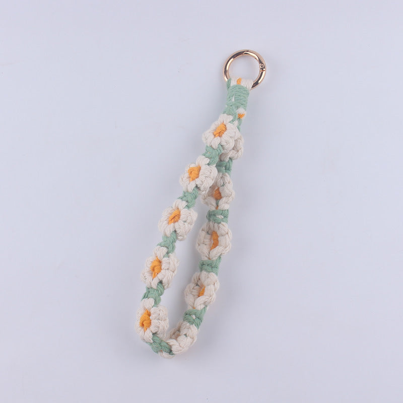 Wholesale Cotton Rope Daisy Pattern Keychains