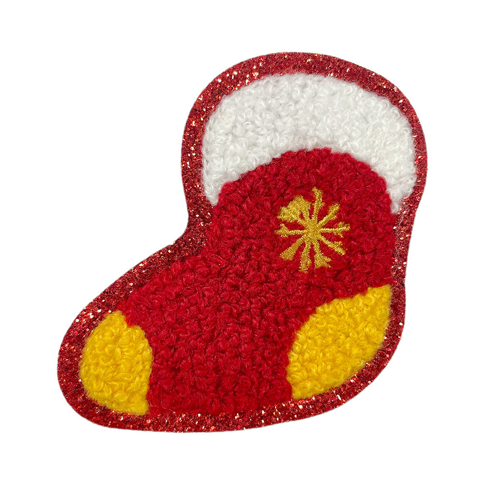 Wholesale Christmas Embroidered Patches Santa Snowman Gingerbread Man Tree Applique For Clothing
