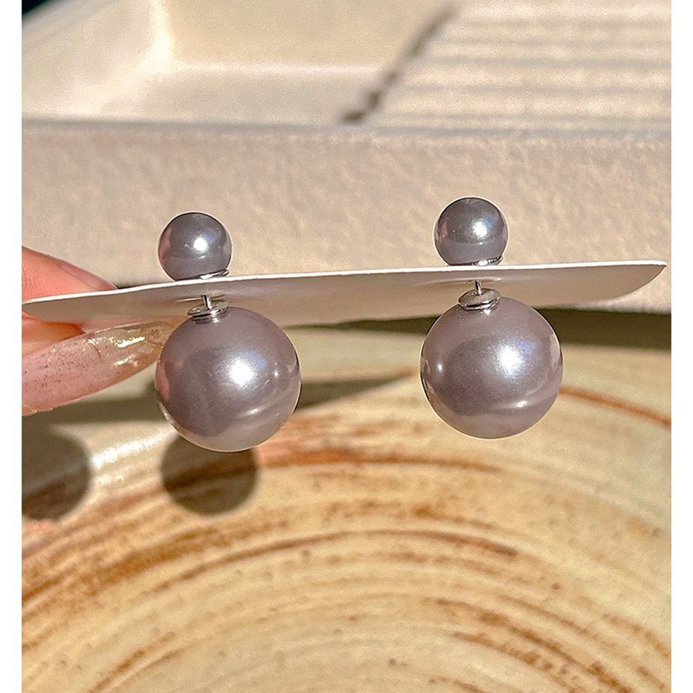 Wholesale S925 Silver Needle Double Head Pearl Earrings