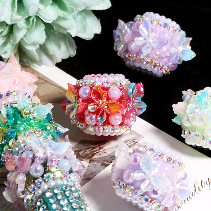 Wholesale 5pcs  Fancy Fairy Butterfly Wearable Straight Hole 3D Focal Beads