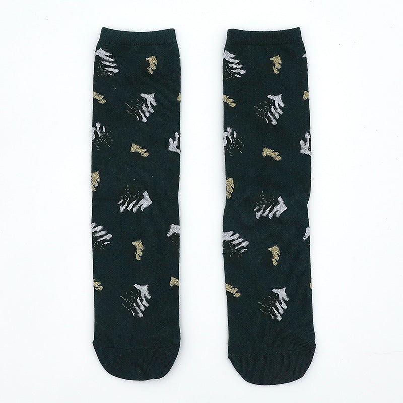 Wholesale Christmas Couple Middle-tube Cotton Socks