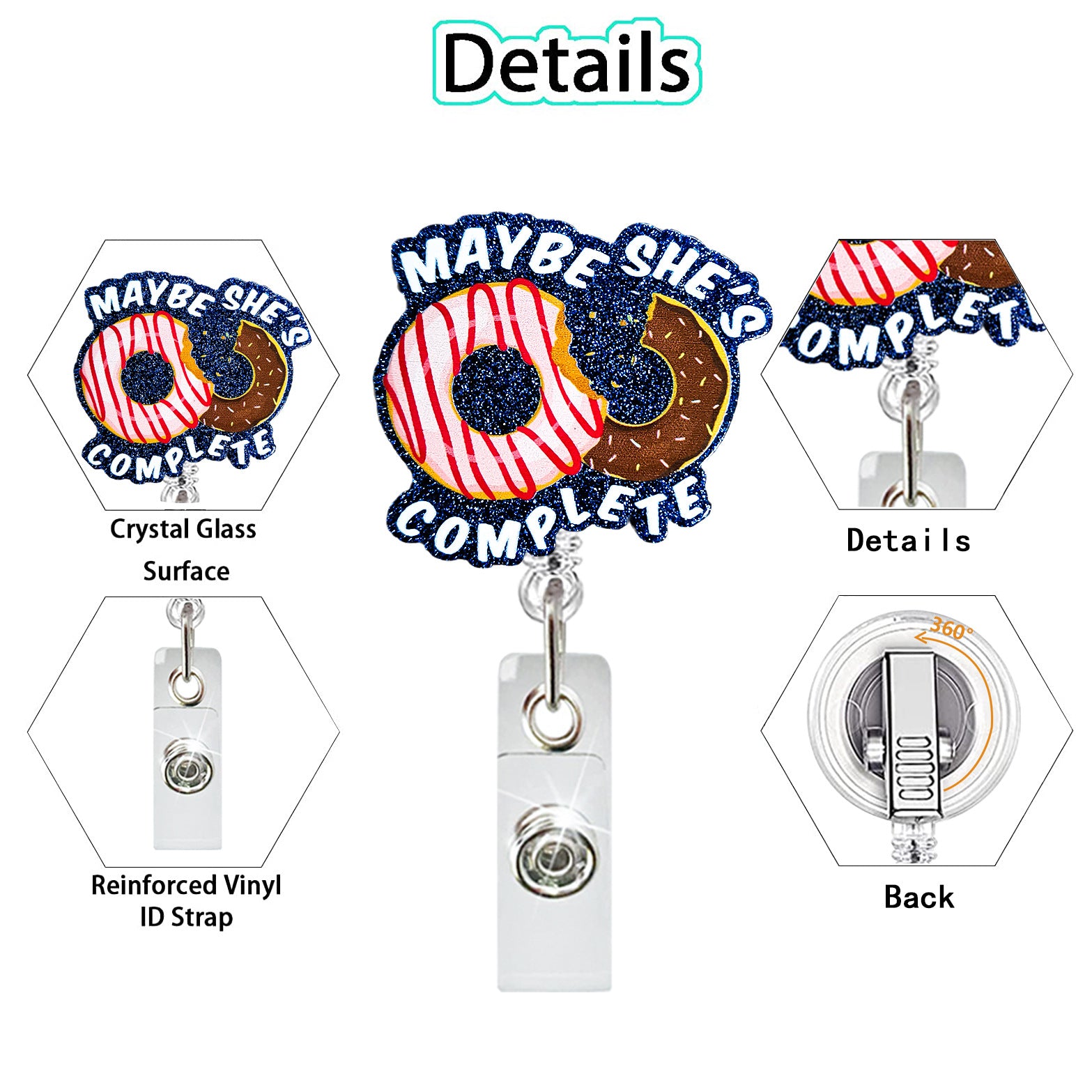 Wholesale Glitter acrylic skeleton finger retractable badge