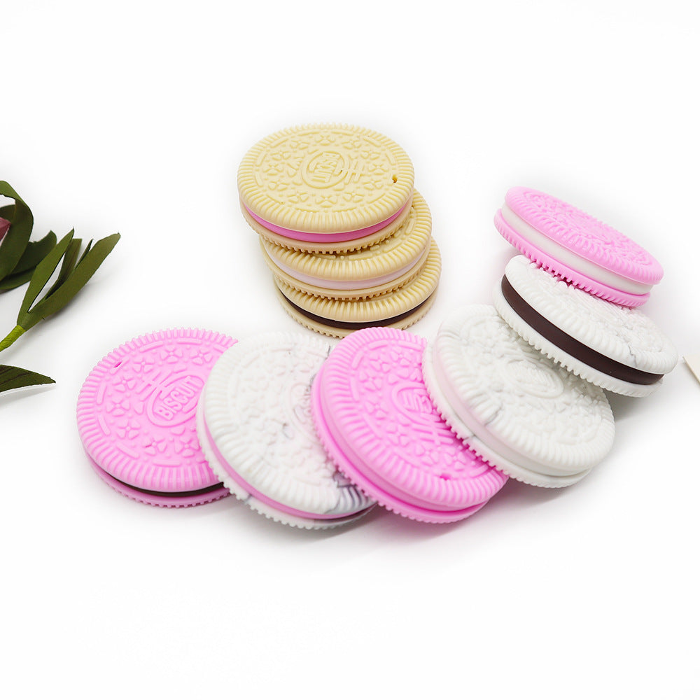 Wholesale 10PCS Silicone Biscuits Teether Beads