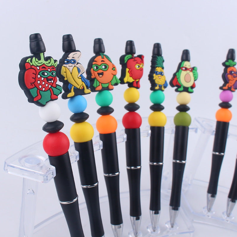 Wholesale Beaded PENS Cartoon Fruit Series Silicone Handmade Beaded Pen