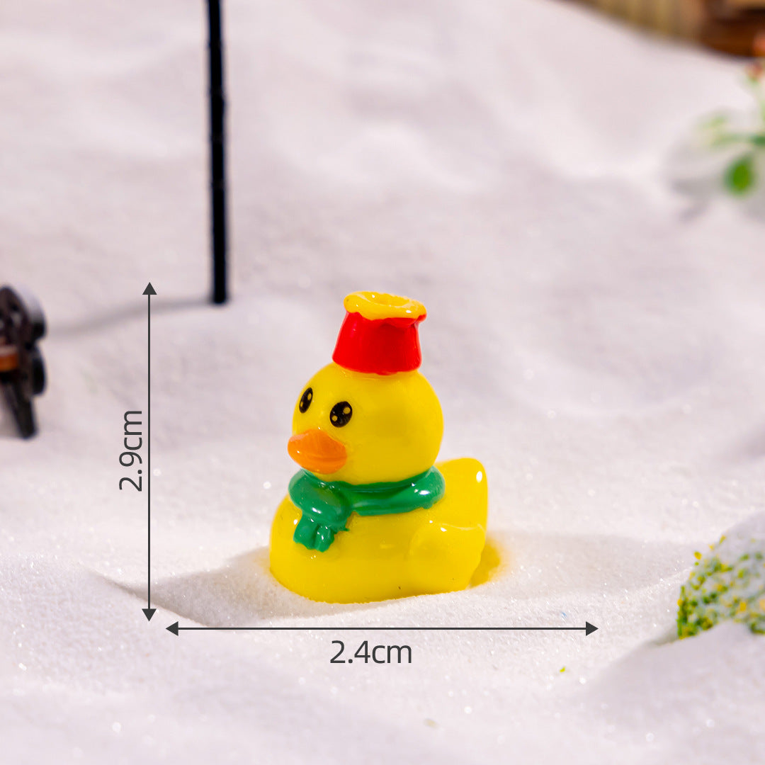 Wholesale Christmas Little Yellow Duck Animal Doll DIY  Resin Craft Gardening