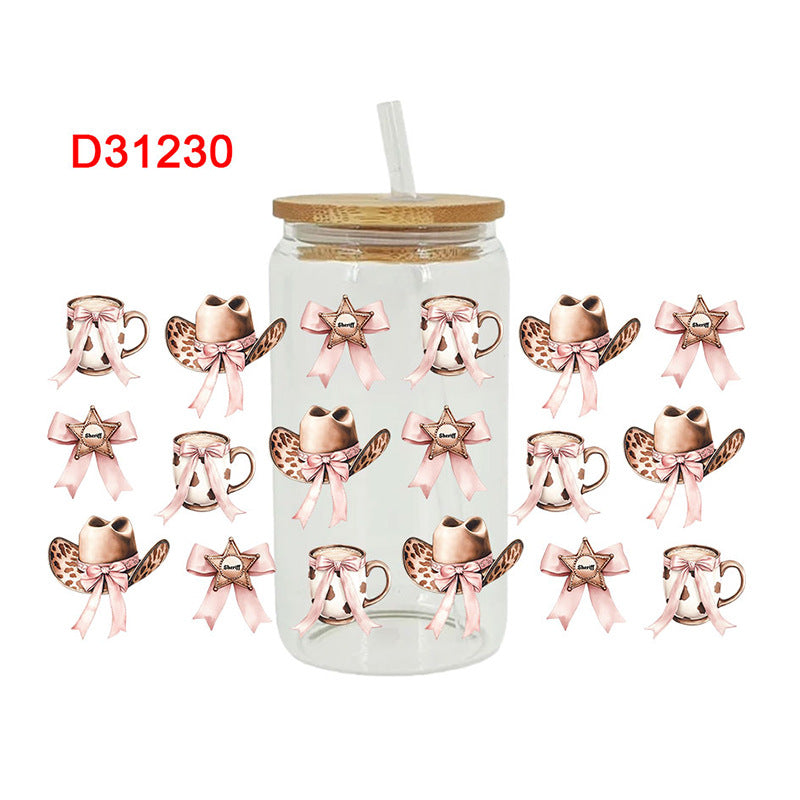 Wholesale Western style hat and clothing series 16oz Cup UV DTF Wraps