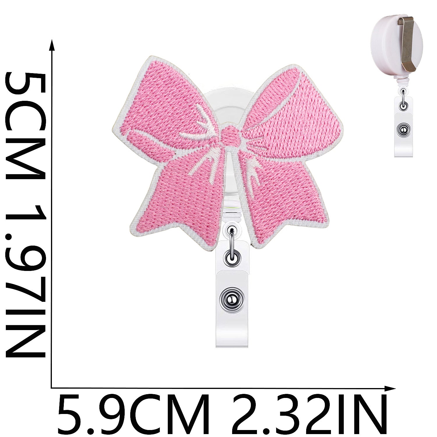 Wholesale Bow ID Clip Decoration Embroidered Cloth Sticker Easy Pull Button Patch Sticker Cherry Alligator Clip Dress-up Embroidered Label Stamp