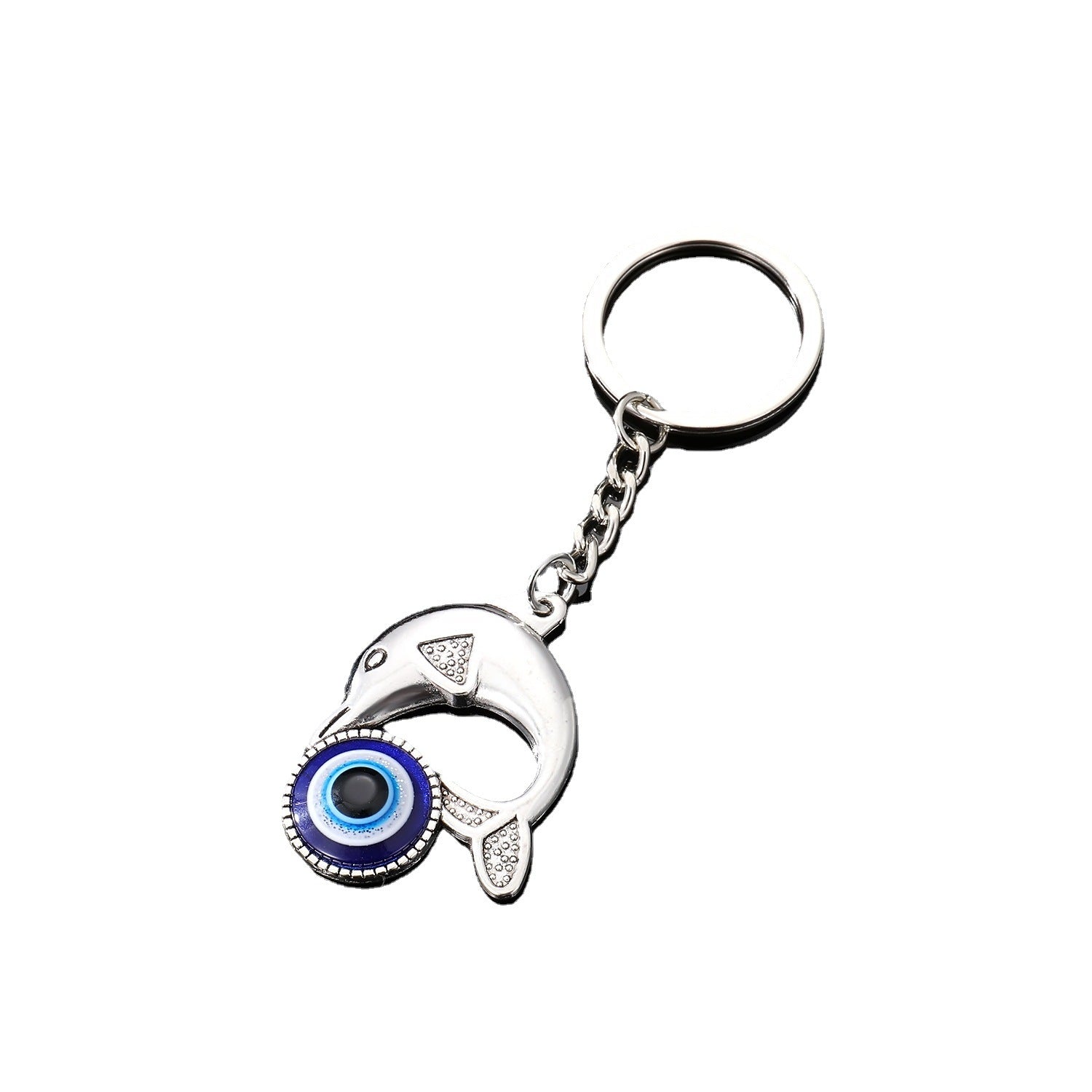 Al por mayor 5pcs Devil Eye Aloy Diamond Owl Dolphin Keychains