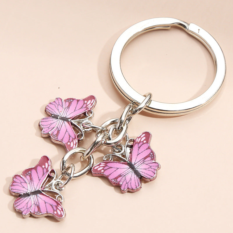 Wholesale Zinc Alloy Colored Butterfly Keychains