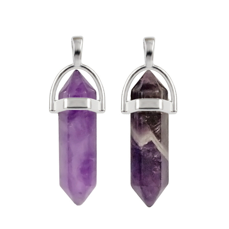 Wholesale Natural Stone Crystal Bullet Necklaces
