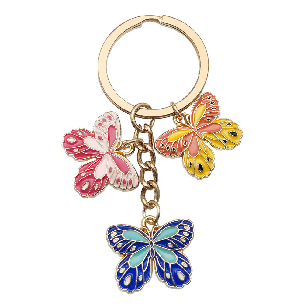 Wholesale Colorful butterfly metal keychain