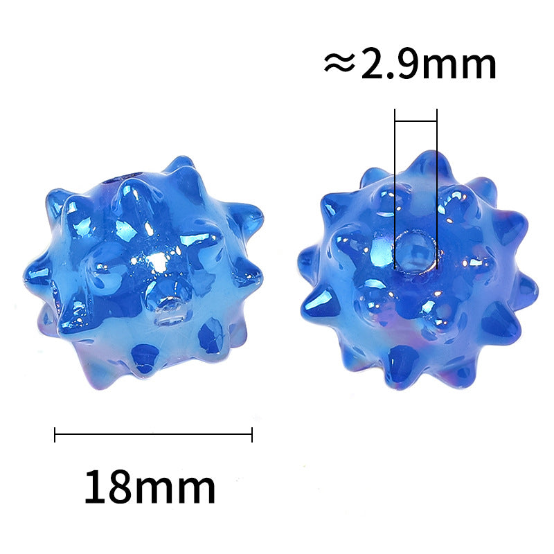 Wholesale 100pcs DIY Colorful UV Electroplated Sea Urchin Ball Acrylic Beads