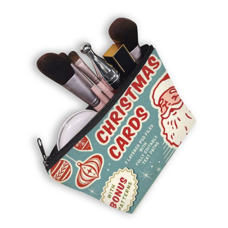 Wholesale Christmas Polyester Makeup Bags, Wash Bags, Storage Bags