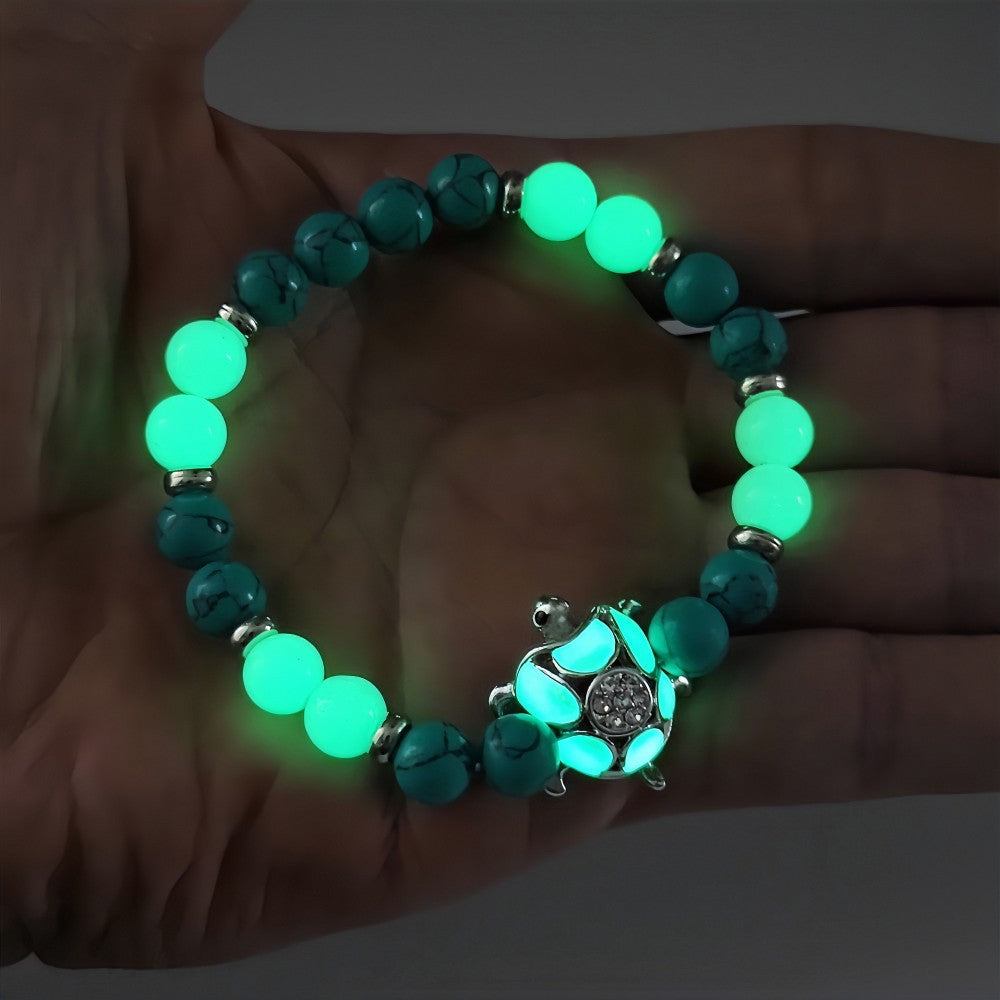 Wholesale 4pcs Luminous Little Elf Turquoise Beads Paired With Turtle Bracelet