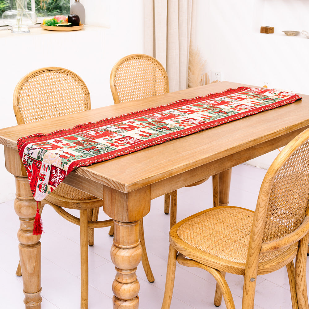 Wholesale Christmas Decorative Products Knitted Fabric Table Flag