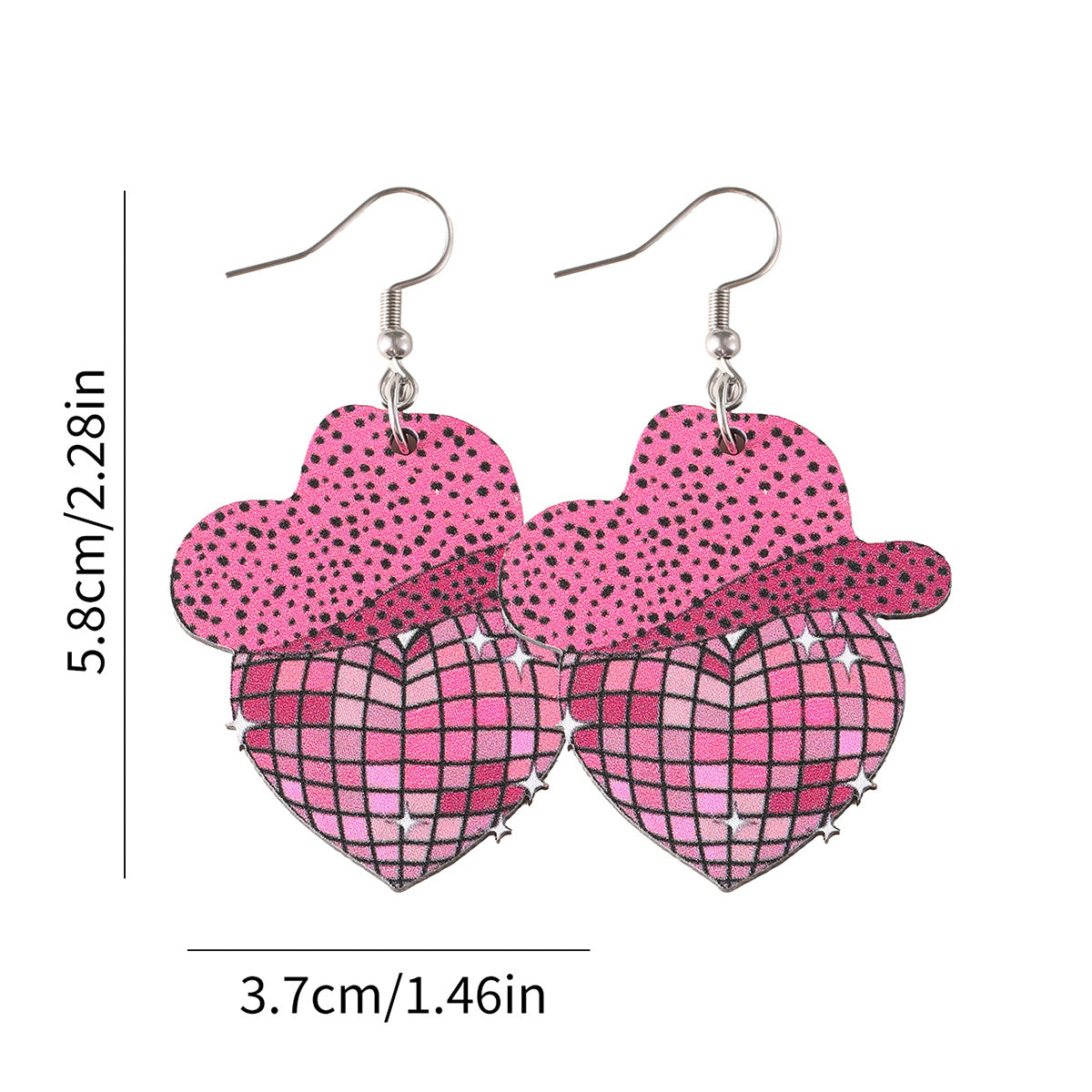 Wholesale Western style cowboy hat boots pendant wooden double-sided earrings