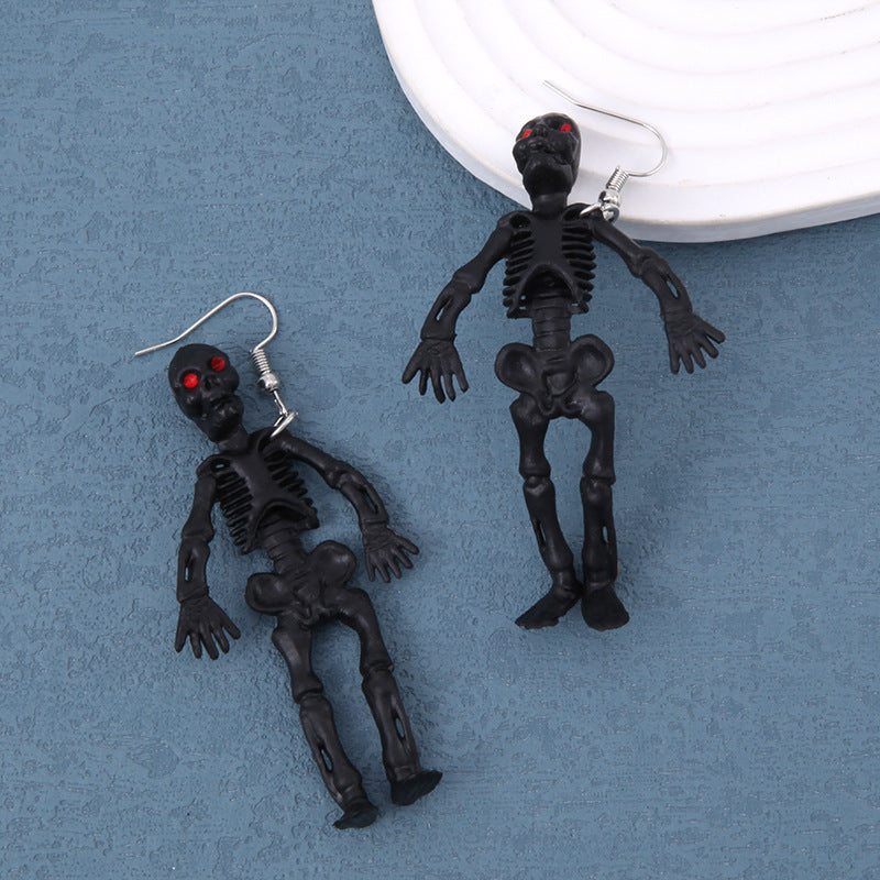 Wholesale Trendy  Earrings Exaggerated Resin Skull Pumpkin  Web Dangle Earrings Party Jewelry Accessory
