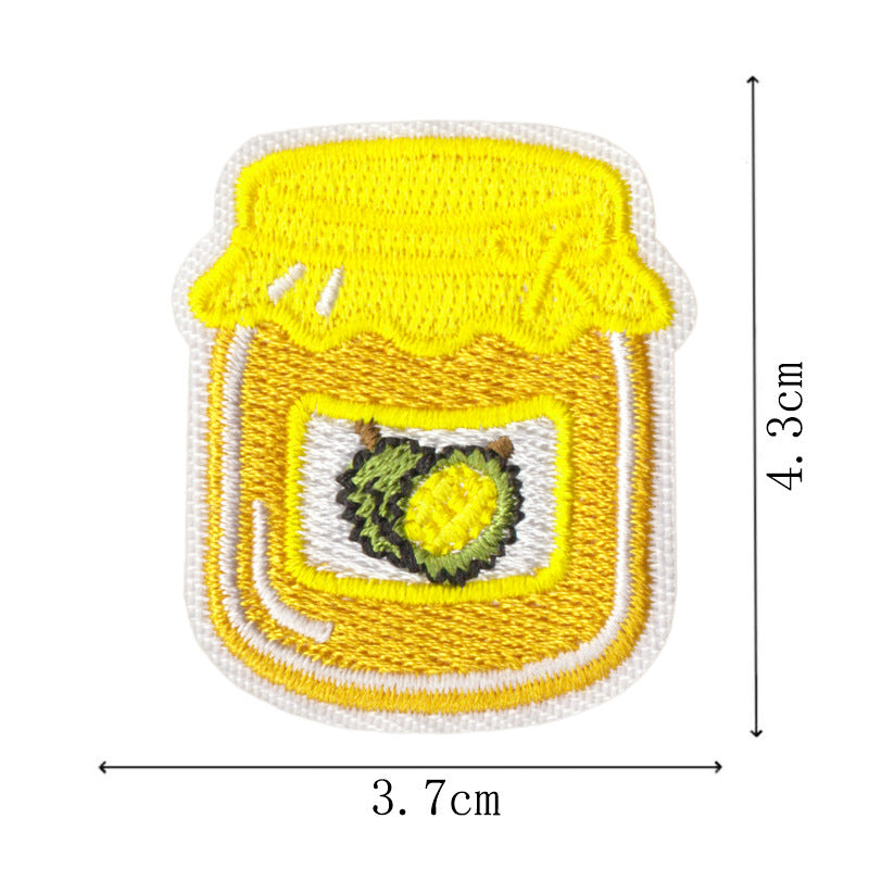 Wholesale Cute Durian Fruit Embroidered Patches 9Pcs Iron On DIY Sewing Applique For Clothes Bags Fashion Accessory
