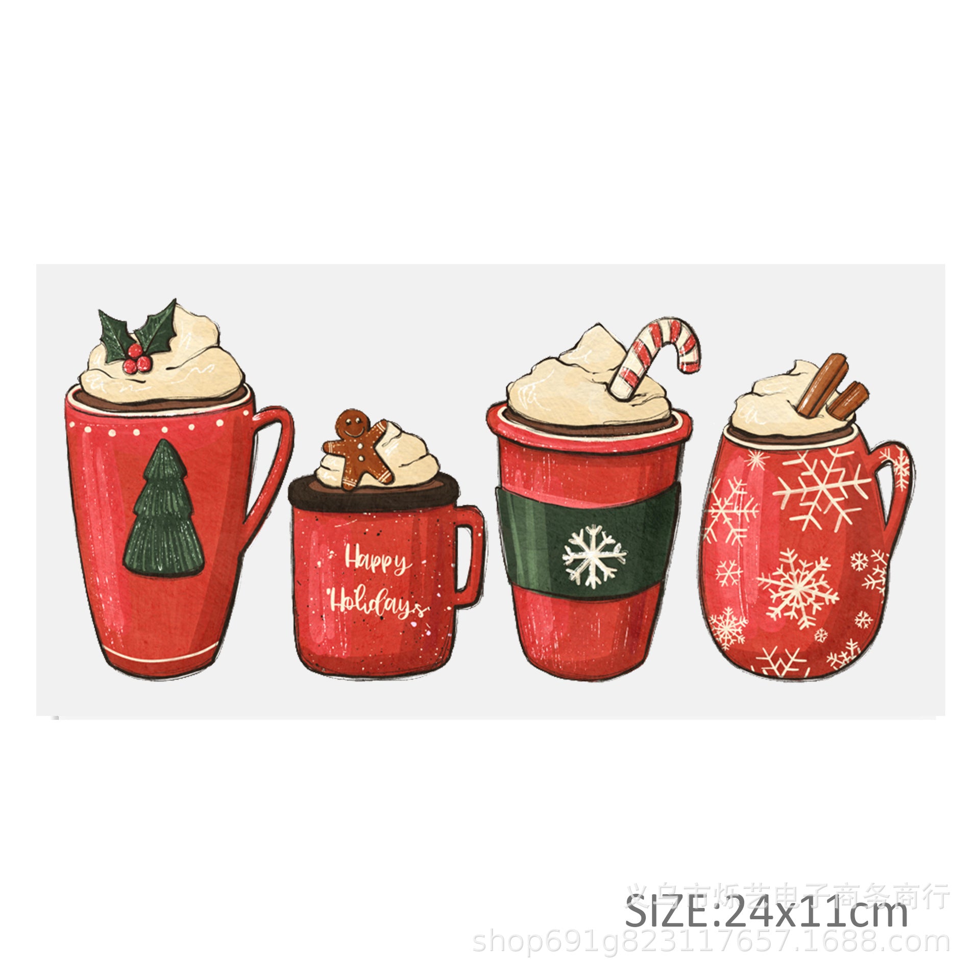 Wholesale Christmas  Snowman Drink  16oz Cup UV DTF Wraps