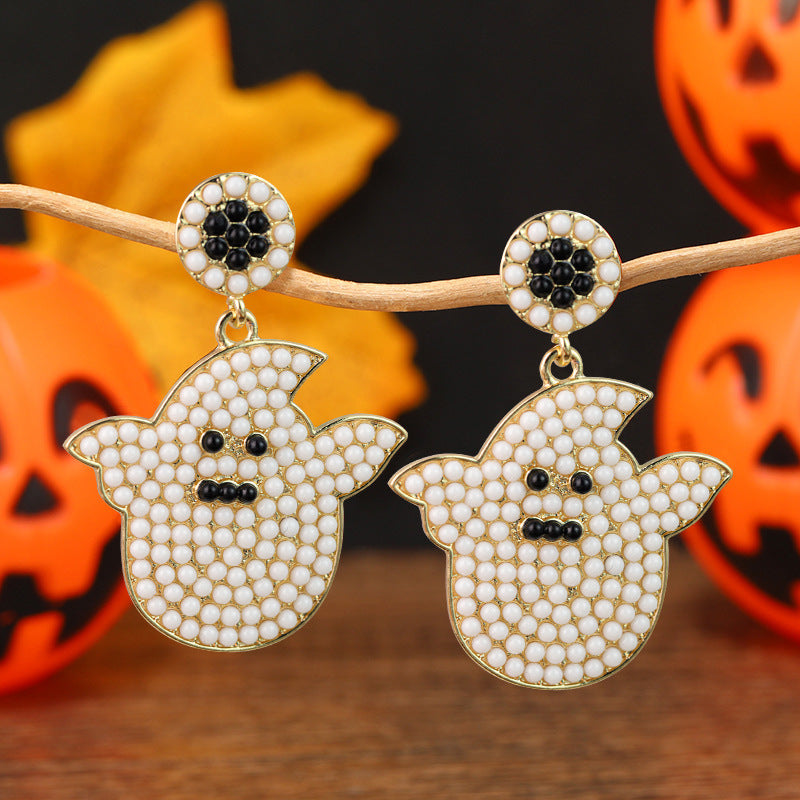 Wholesale Halloween Ghost Rice Bead Earrings